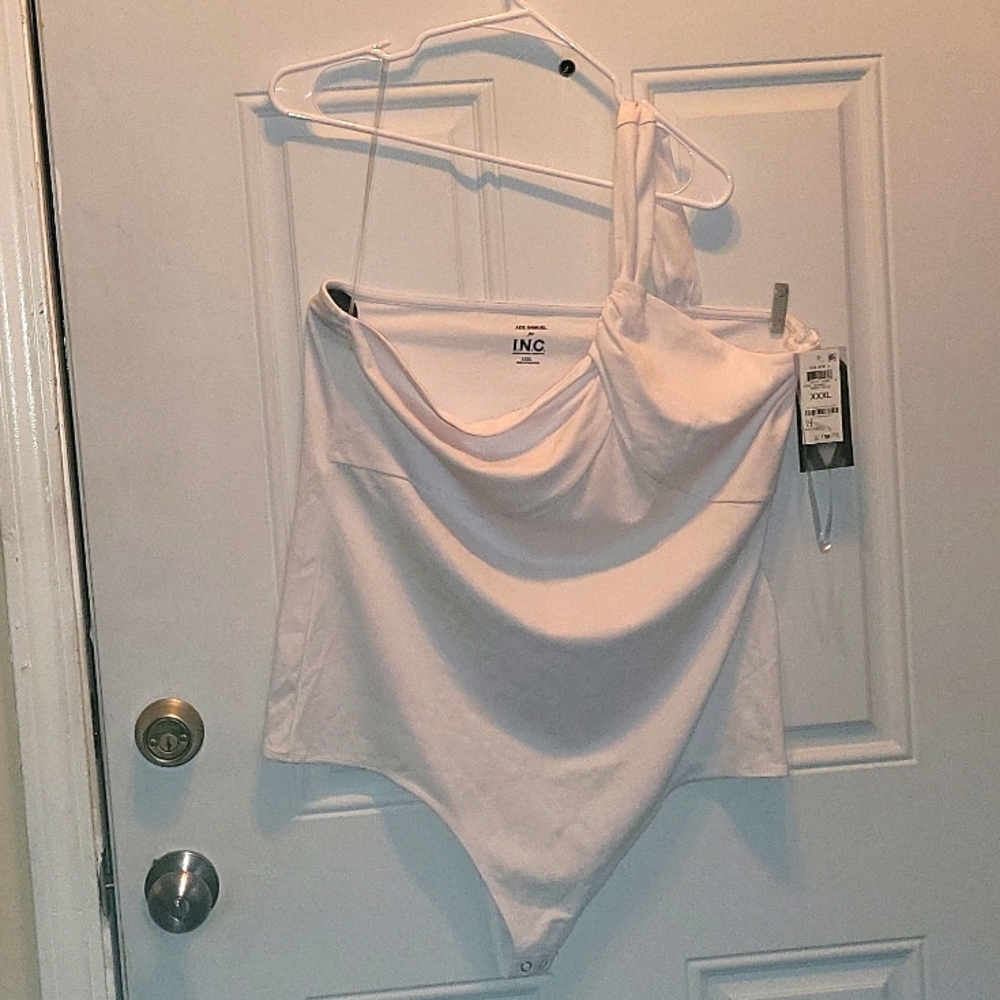 Ade Samuel for I.N.C White One Shoulder Bodysuit Size XXXL NWT